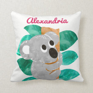 Coussin Filles personnalisées d'animal d'ours de koala