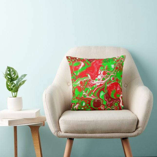 Coussin Fils de Noël rouges et verts (Chaise)