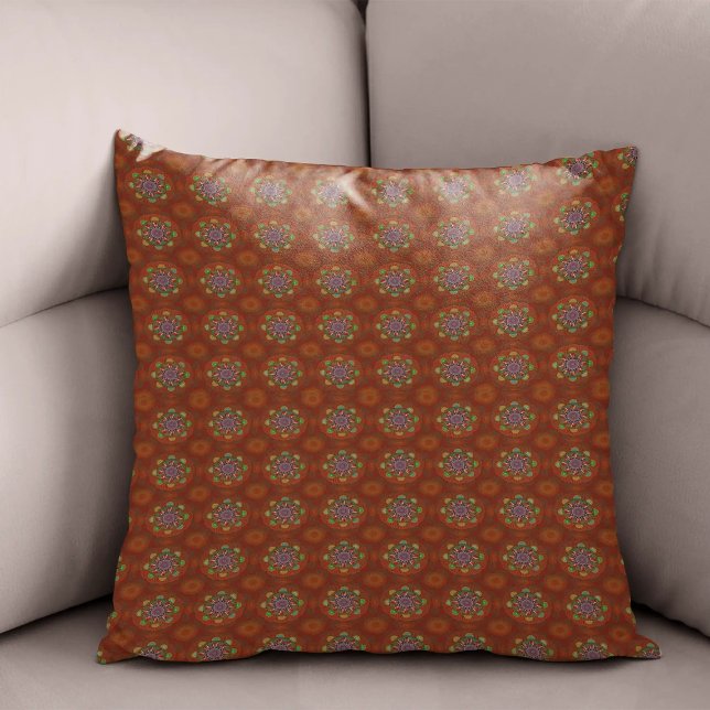 Coussin Filtre Floral Rouge de Squire Manipur Mandala (Créateur téléchargé)