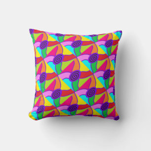 Coussin Fiole d'art en spirale violette à plusieurs motifs