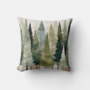 Coussin Fir Trees vert neutre