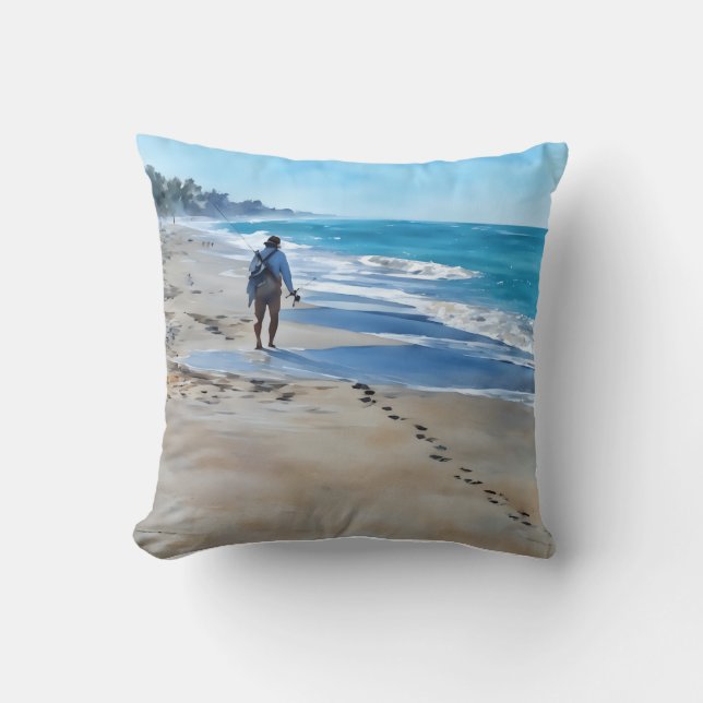 Coussin Fisherman on Turtle Beach Pillow (Recto)