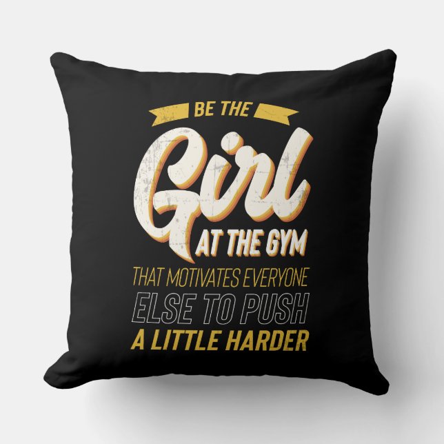Coussin Fitness Gym Entraînement Motivation Femmes (Recto)