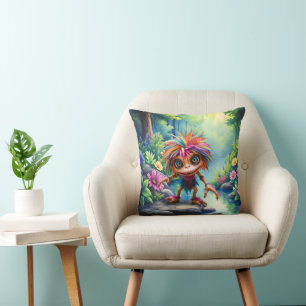 Coussin Fizzwiggle le lutin farceur de l'arc-en-ciel.