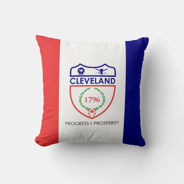 Coussin Flag of Cleveland, Ohio Throw Pillow (Recto)
