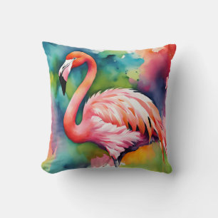Coussin Flamant rose coloré