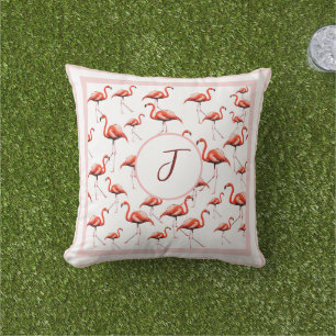 Coussin Flamant rose rose Conception personnalisée Famille