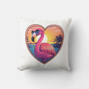 Coussin Flamant rose sur la plage