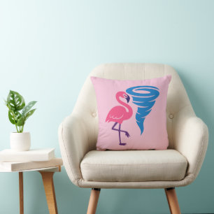 Coussin Flamant rose Tornado Bold Art Graphique moderne