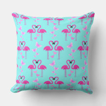 Flamants roses d'amour rose en Cyan