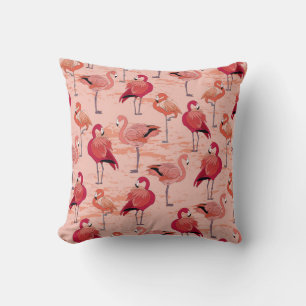 Coussin Flamants roses roses : Motif Tropical sans couture