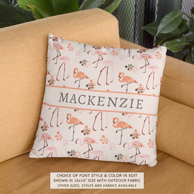 Coussin Flamingo Patte Corail Nom rose (Créateur téléchargé)