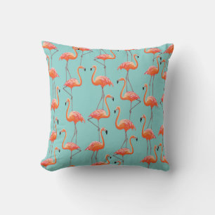 Coussin Flamingo réaliste : motif vintage