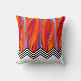 Coussin Flamme de Chevron| rouge orange bleu lilas noir bl