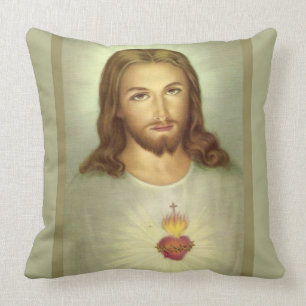 Coussin Flamme sacrée de croix de consécration de Jésus