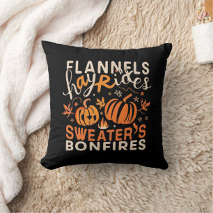 Coussin Flannels Hayrides Chandails Citrouille Bonfires