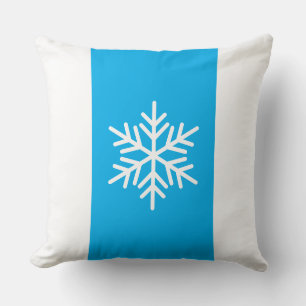 Coussin Fléau de neige nordique Azure Blue White Holiday S