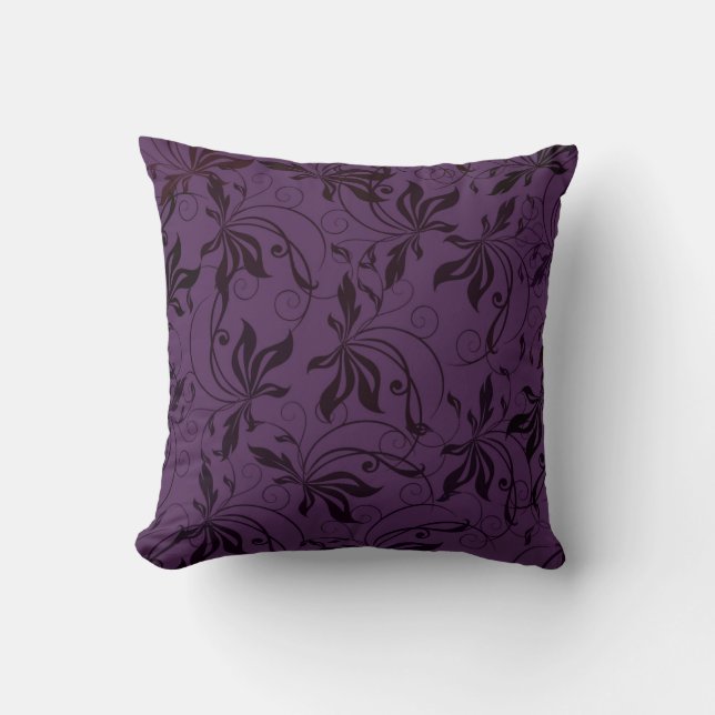 Coussin Flèche noire violette profonde (Recto)