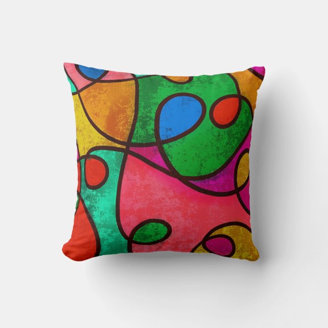 Coussin Flèches De Couleur Contemporaines Vibrantes Lance  (Recto)