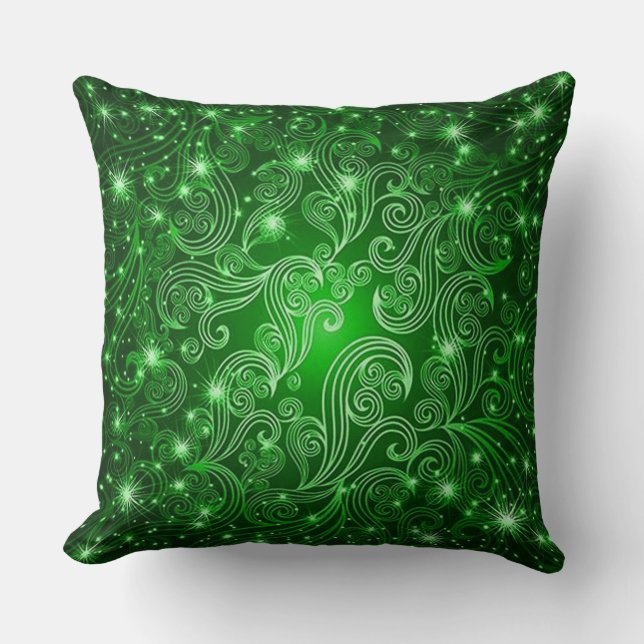 Coussin Flèches et étoiles célestes vertes Jeter l'oreille (Recto)