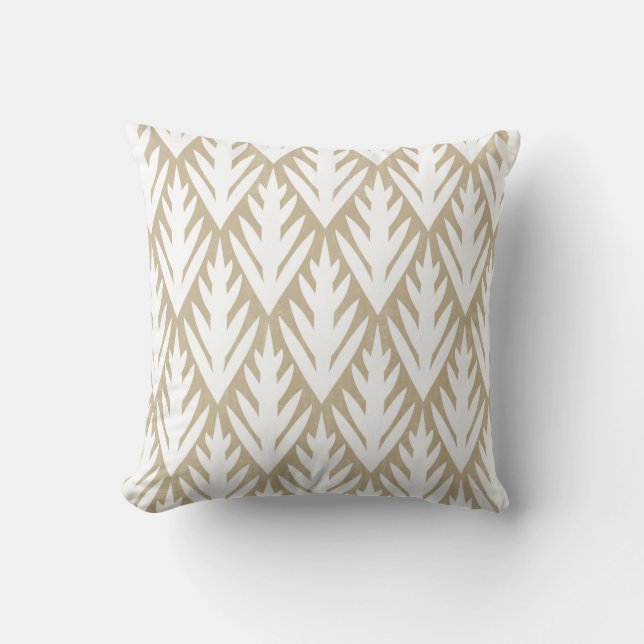 Coussin Flèches Ikat, Jute (Recto)