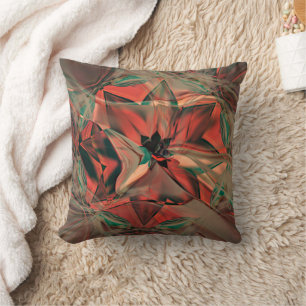 Coussin Fleur avec décalage pétale en orange chaud à sépia