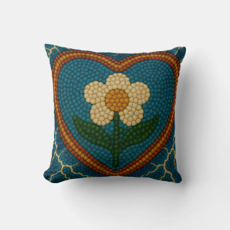 Coussin Fleur avec perles et tonneaux