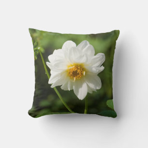 Coussin fleur blanche abeille