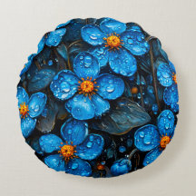 Coussin Fleur Bleu Cadeau pour Maman Décoration de