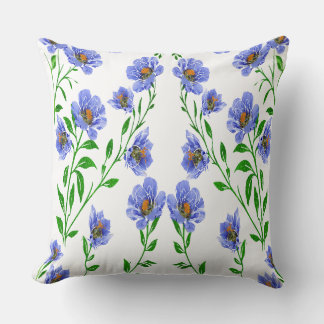Coussin Fleur bleue