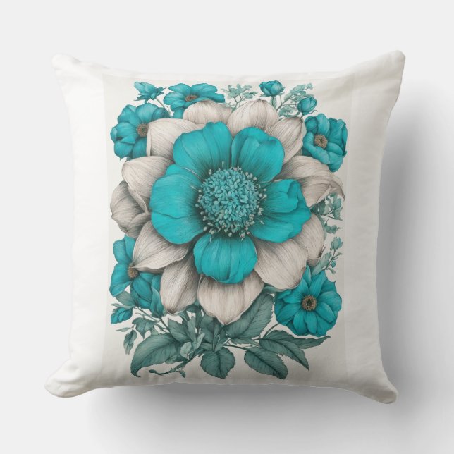 Coussin Fleur bleue (Recto)