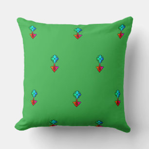 Coussin Fleur Bleue Brt Vert