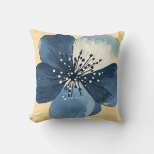 Coussin 🌸 Fleur Bleue Éthérée