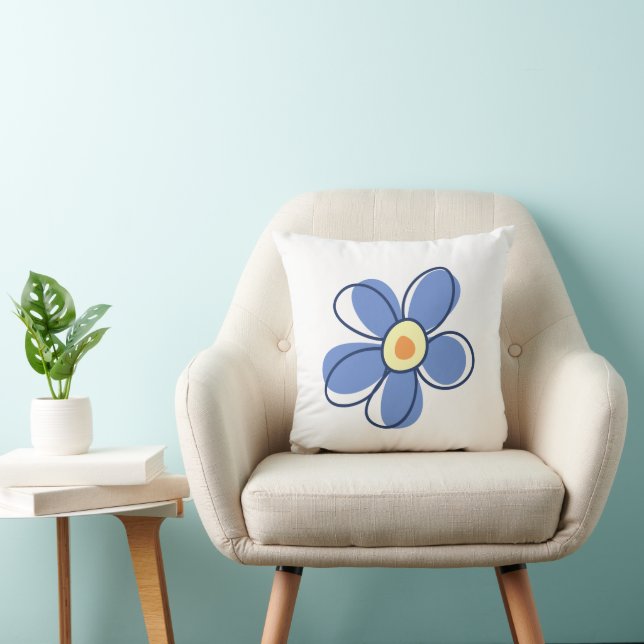 Coussin Fleur Bleue, Fleur Fleur, Fleur En Fleur (Chaise)