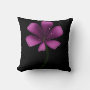 Coussin Fleur Botanique Sombre Humeur Vernis Violet Électr