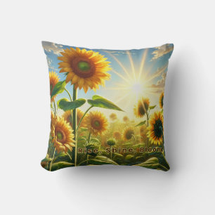 Coussin Fleur brillante montante - Inspiration tournesol