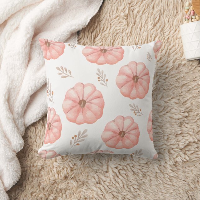 Coussin Fleur Citrouille d'aquarelle rose (Couverture)