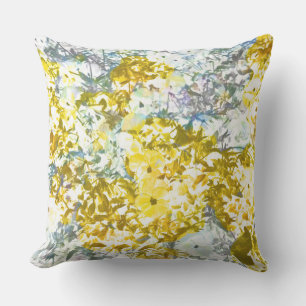 Coussin Fleur couleur gris-jaune design motif