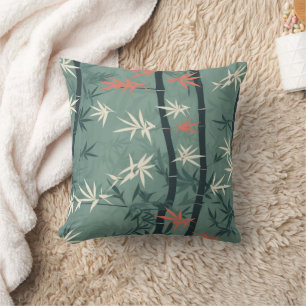 Coussin Fleur de bambou sereine Asiatique (7)