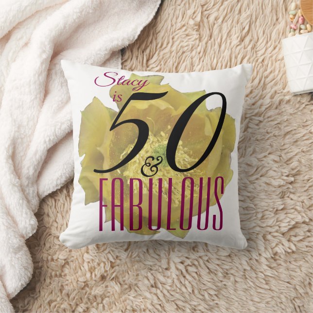 Coussin Fleur de cactus jaune 50 et Fabuleux anniversaire (Couverture)