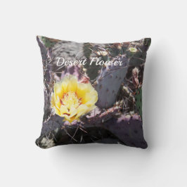 Coussin Fleur de cactus jaune au printemps
