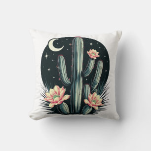 Coussin Fleur de cactus nocturne