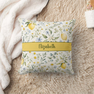 Coussin Fleur de citron de campagne française nom personna