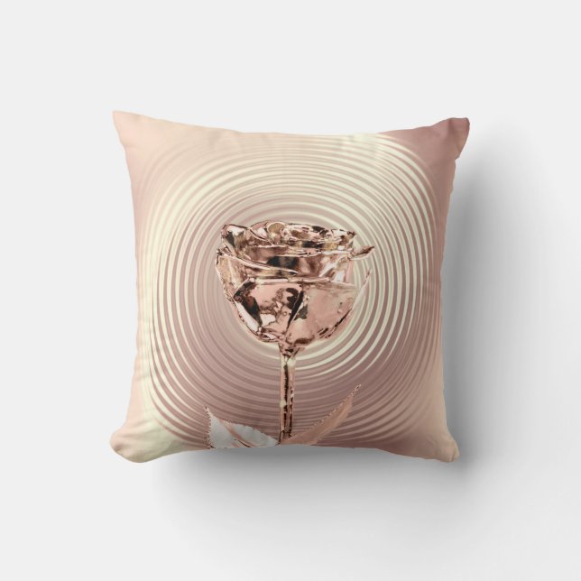 Coussin Fleur de cuivre or rose Lux Cuivre métallique (Recto)