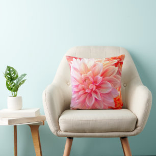 Coussin Fleur de dahlia brune de Pêche