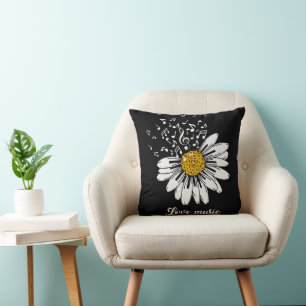 Coussin Fleur de Daisy Love Musique