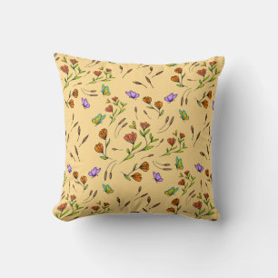 Coussin Fleur de fantaisie Whimsy Bloom – Botanique dessin