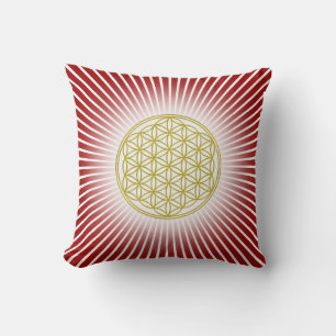 Coussin Fleur de la vie / Blume des Lebens - rayons blancs