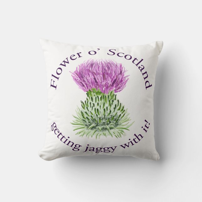 Coussin Fleur de l'Ecosse - obtenant jaggy avec elle ! (Recto)