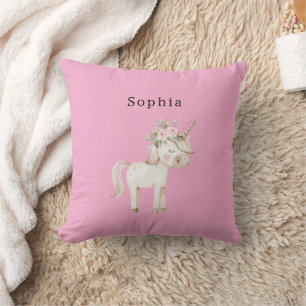 Coussin Fleur de Licorne Rose